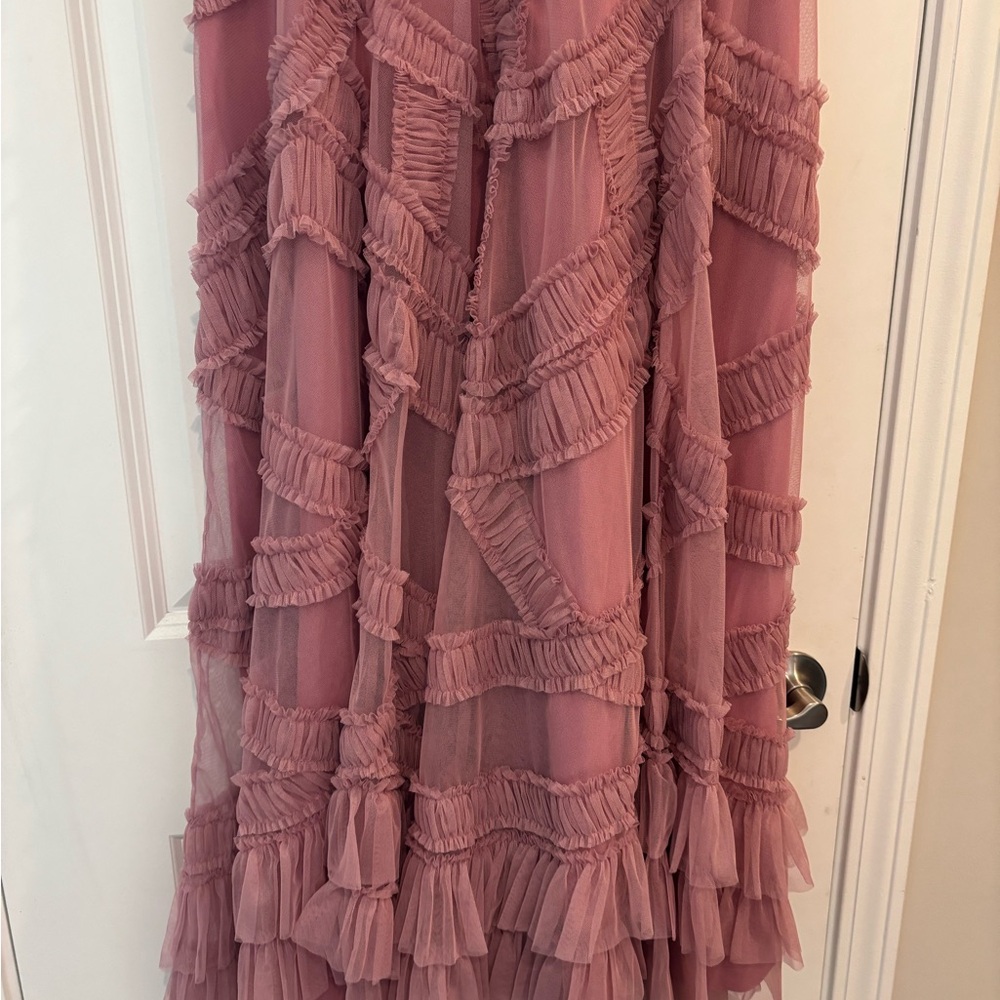 Mac Duggal Ruched Midi Dress Size 12 $325 - Picture 6 of 9